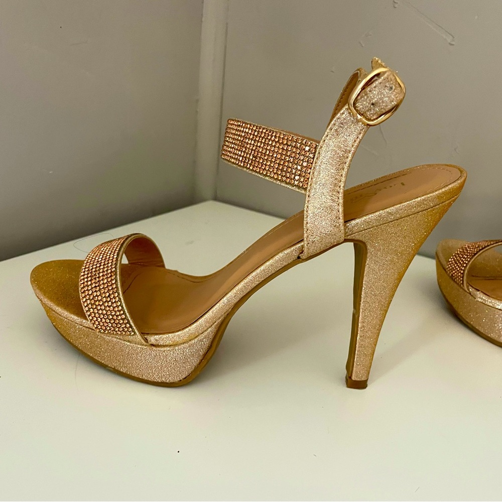 Rose gold sparkly heels